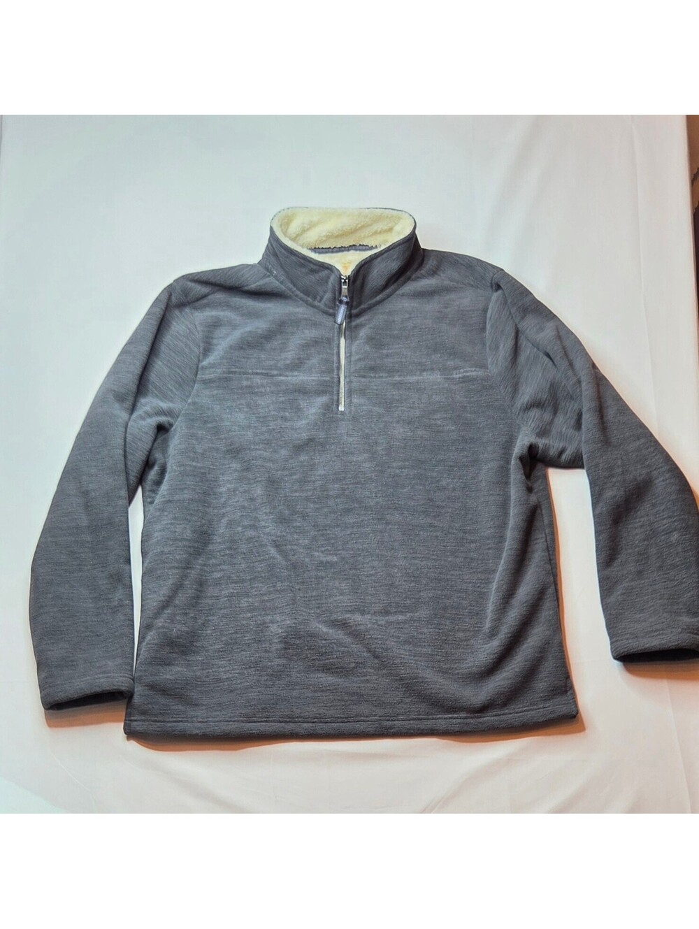 Telluride Clothing Co Men's XL Quarter-Zip Fleece Jacket Lined Throughout Gray